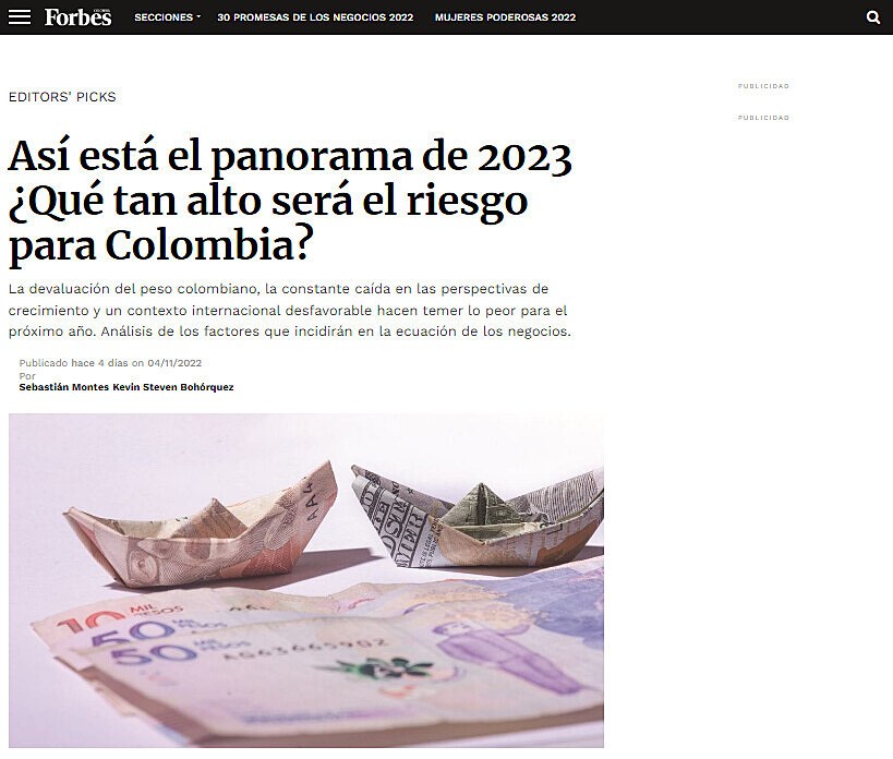 As est el panorama de 2023 Qu tan alto ser el riesgo para Colombia?